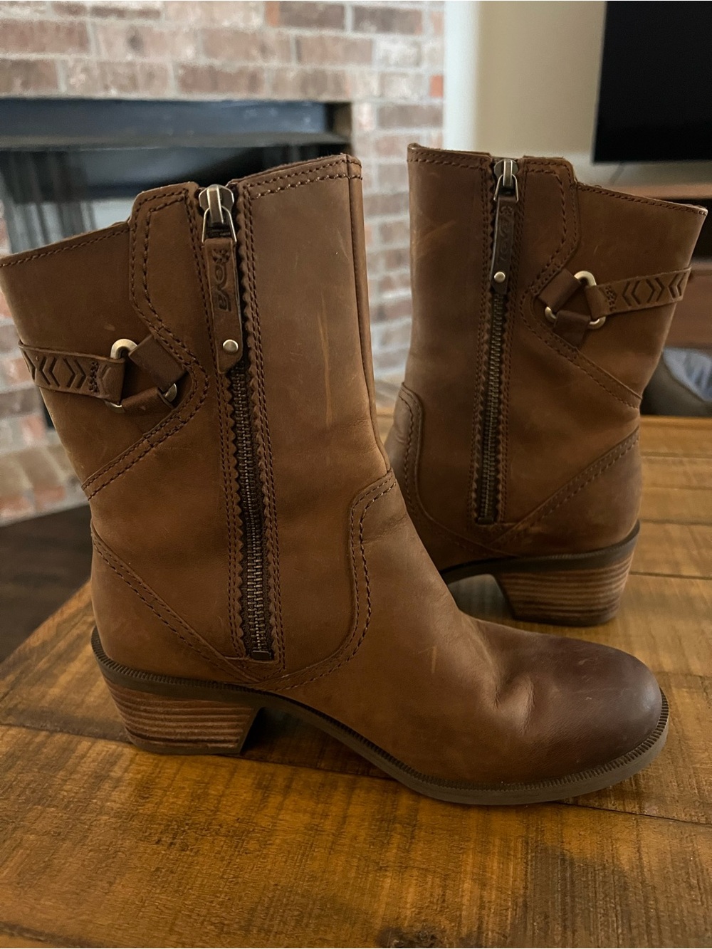 TEVA Brown Leather Boots size 6.5